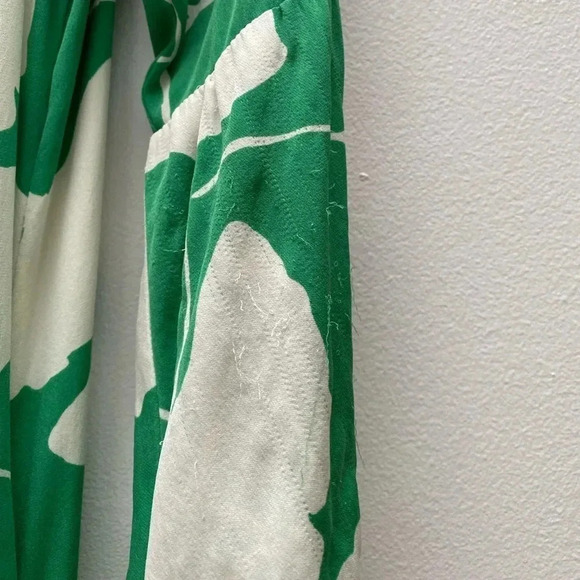 DVF - Green Ginko Print Silk Dress - Picture 3 of 10